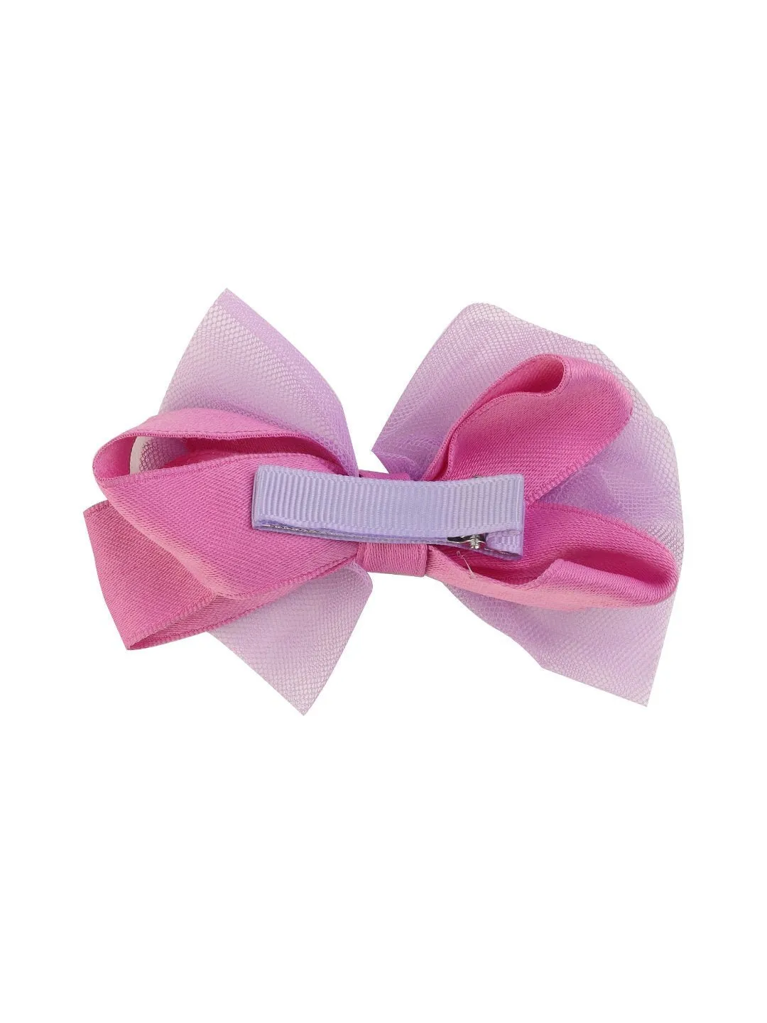 Layered Hair Bow Clip for Girls- Purple