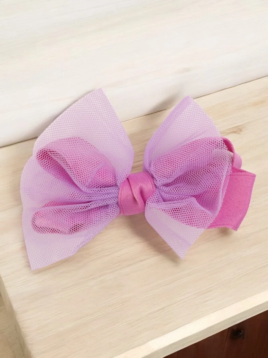 Layered Hair Bow Clip for Girls- Purple