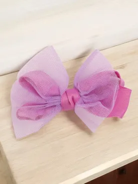 Layered Hair Bow Clip for Girls- Purple