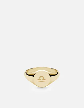 Libra Astro Signet Ring, 14k Gold