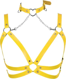 Lingerie cage Chest strap Leather Bra Body chain harness for women Punk Festival rave Dance Rock Photography Waist belt