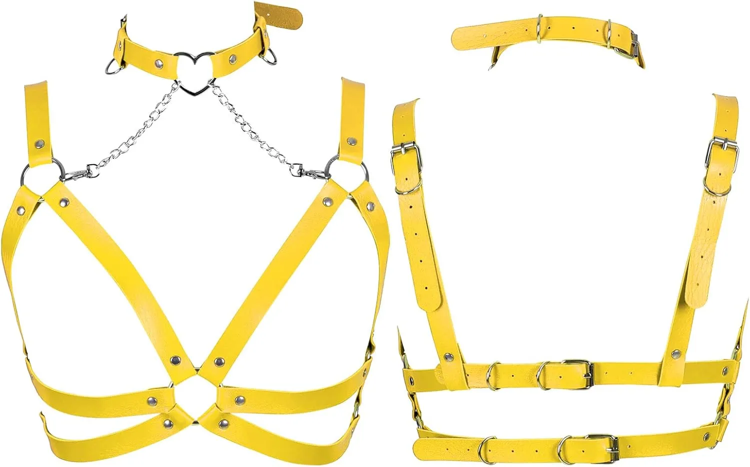 Lingerie cage Chest strap Leather Bra Body chain harness for women Punk Festival rave Dance Rock Photography Waist belt