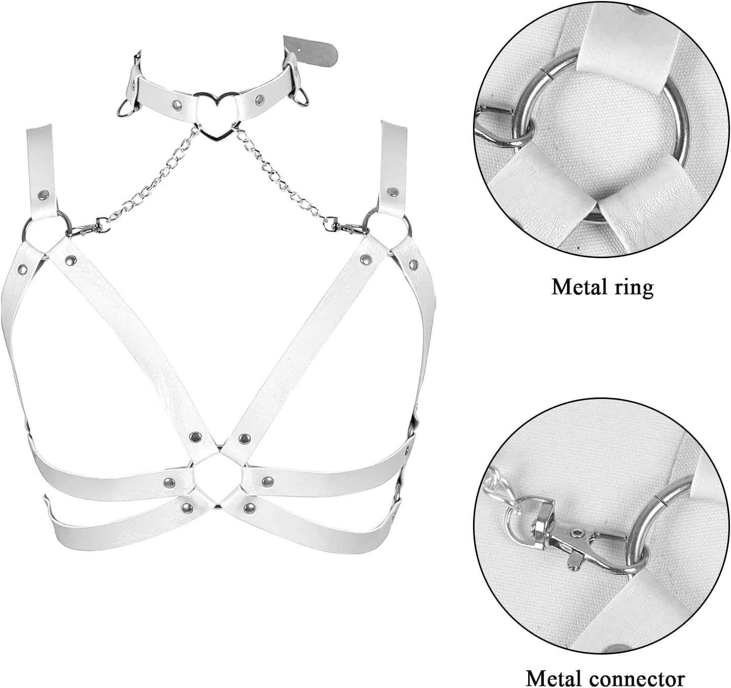 Lingerie cage Chest strap Leather Bra Body chain harness for women Punk Festival rave Dance Rock Photography Waist belt