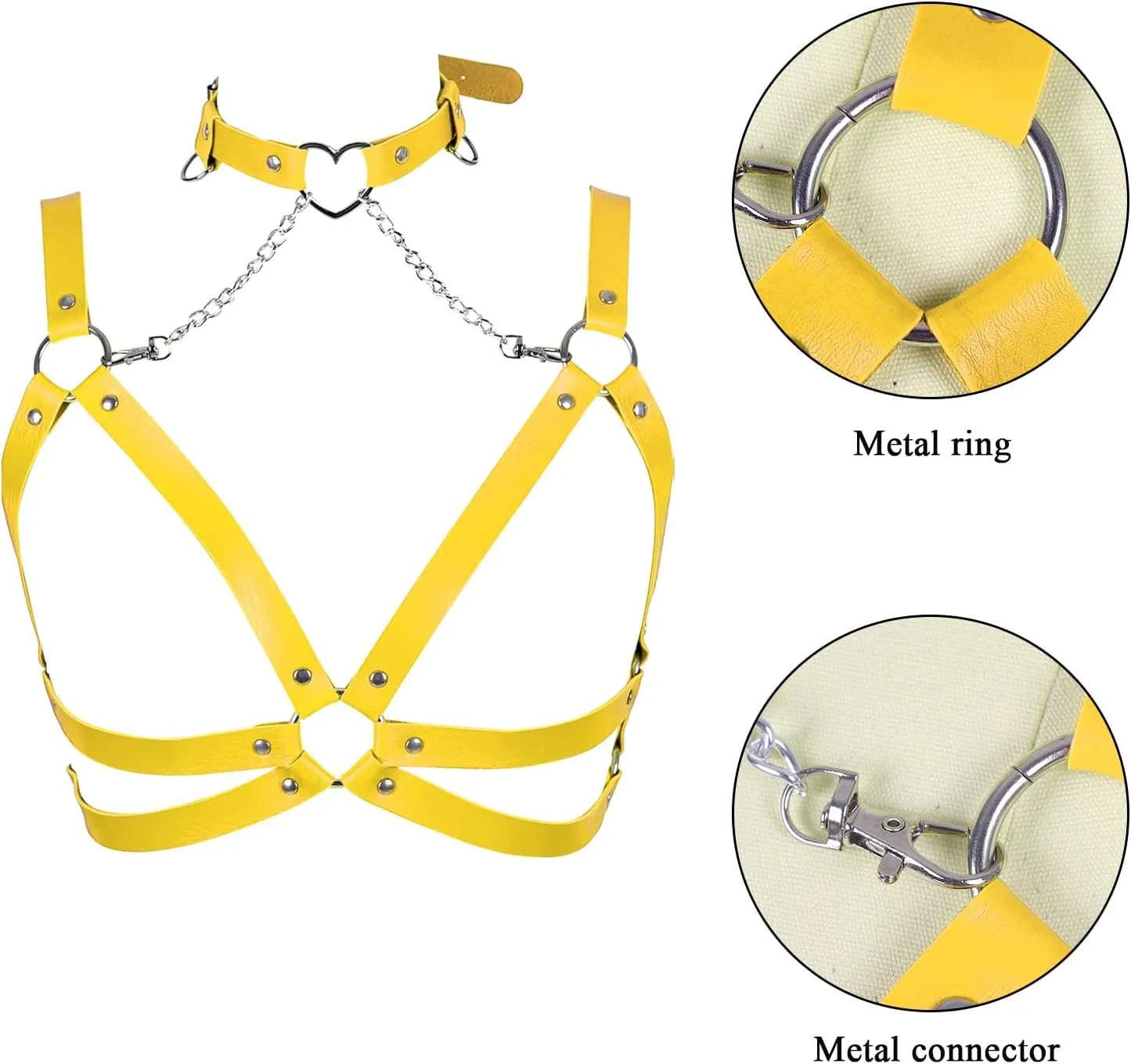 Lingerie cage Chest strap Leather Bra Body chain harness for women Punk Festival rave Dance Rock Photography Waist belt