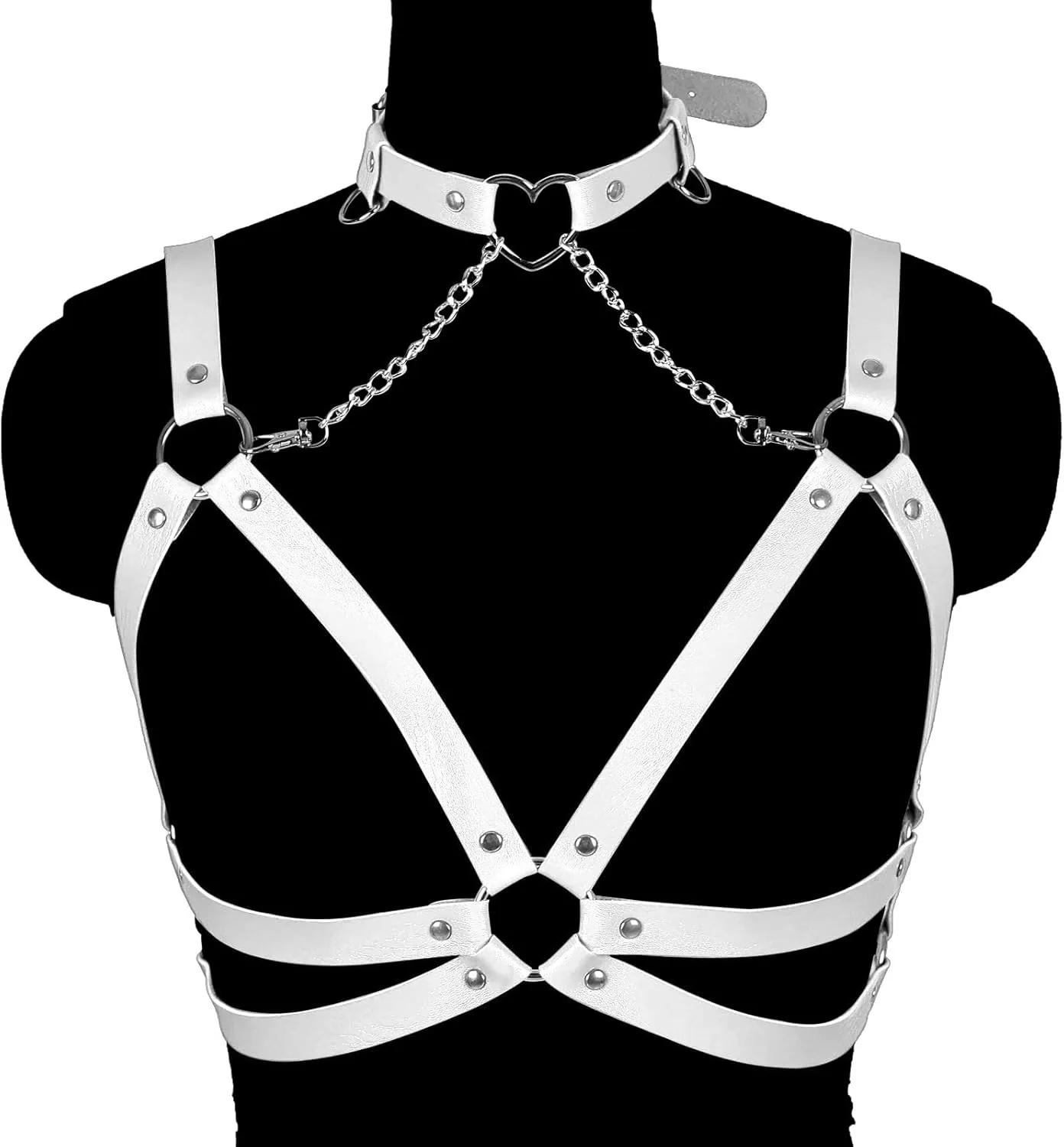 Lingerie cage Chest strap Leather Bra Body chain harness for women Punk Festival rave Dance Rock Photography Waist belt