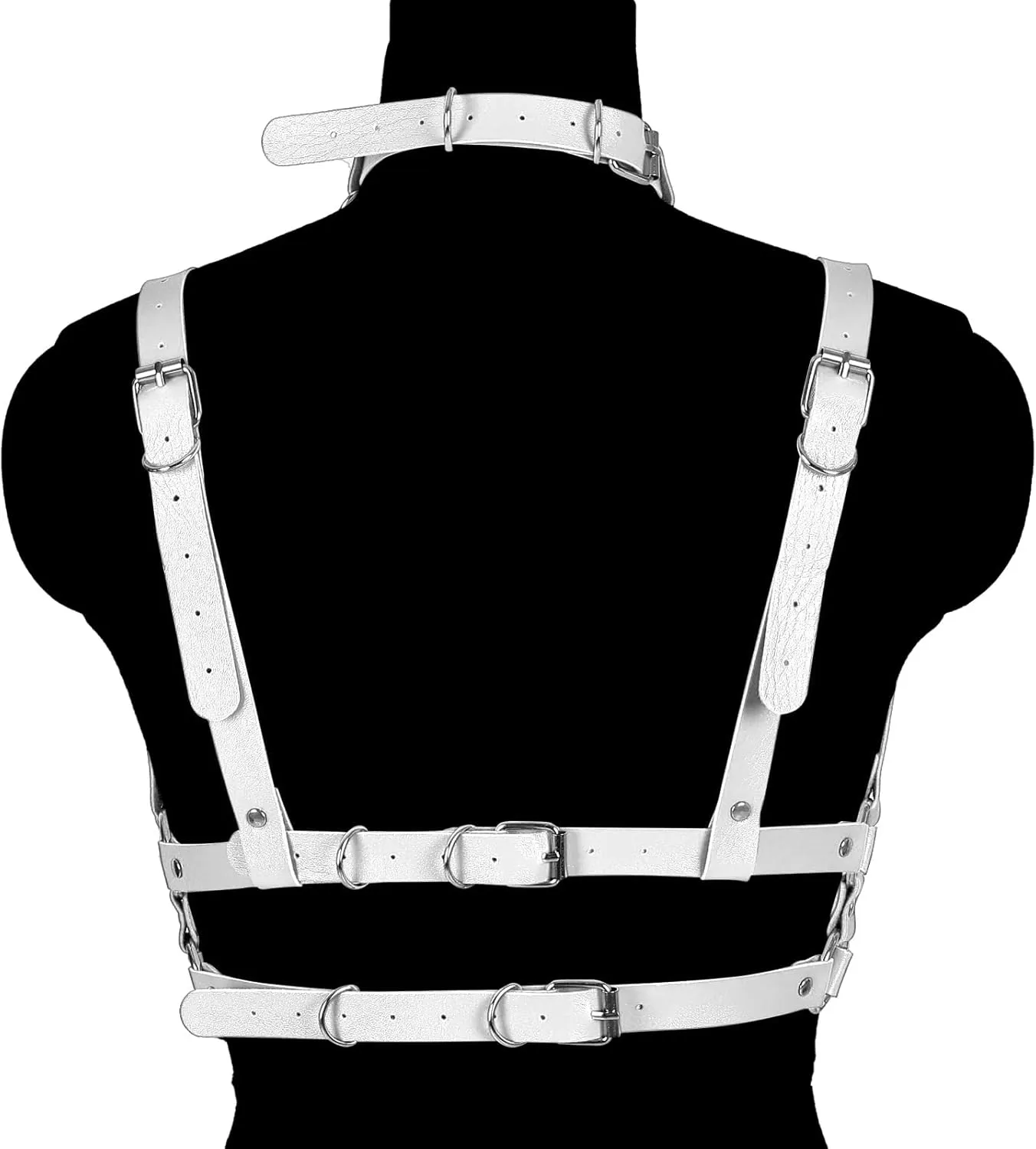Lingerie cage Chest strap Leather Bra Body chain harness for women Punk Festival rave Dance Rock Photography Waist belt