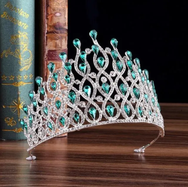 Luxury Multi Layer Crystal Drops Royal Queen Tiara Headband Crown