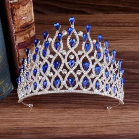 Luxury Multi Layer Crystal Drops Royal Queen Tiara Headband Crown