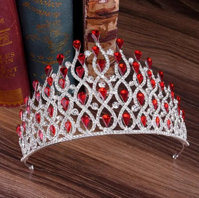 Luxury Multi Layer Crystal Drops Royal Queen Tiara Headband Crown