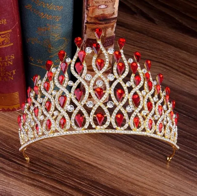 Luxury Multi Layer Crystal Drops Royal Queen Tiara Headband Crown