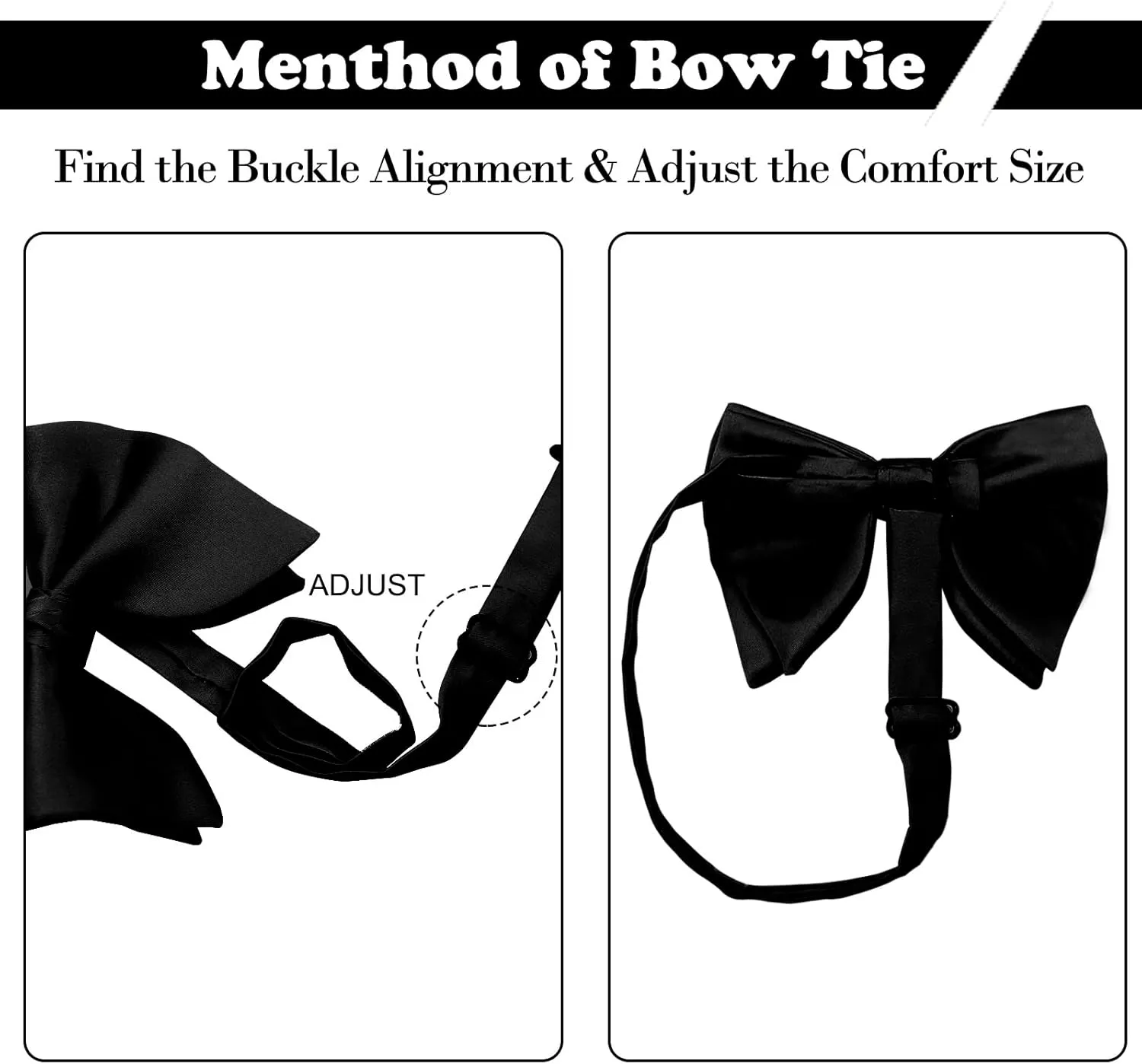 Mantieqingway Bow Ties for Men, Pre Tied Bowtie Adjustable Oversize Mens Bow Tie for Tuxedo, Vest, Wedding, Party, Graduation