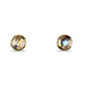 Mark Henry 18k Yellow Gold Round Moonstone Stud Earrings