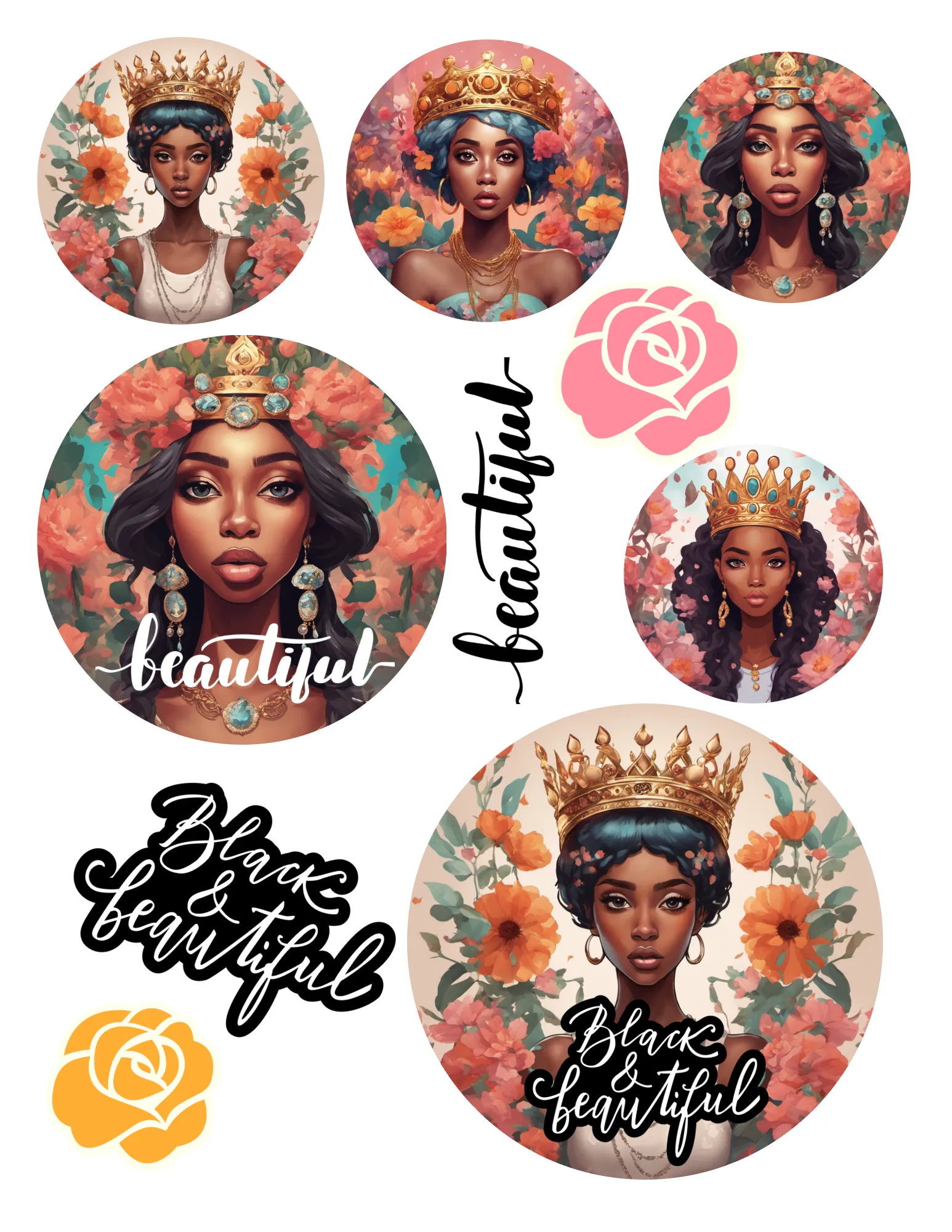 Melanin ladies sticker packs ready to ship