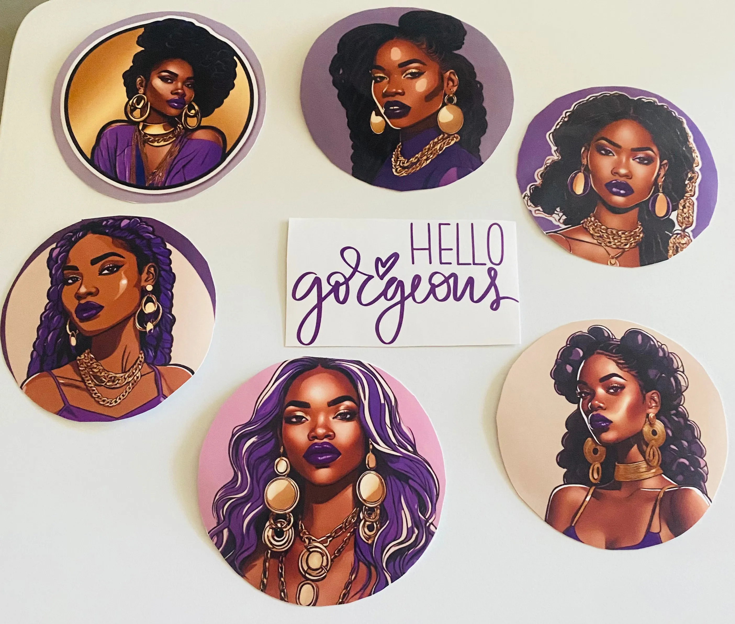 Melanin ladies sticker packs ready to ship