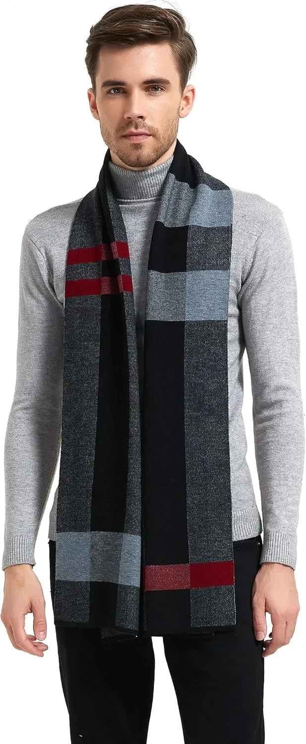 Men Winter Cashmere Scarf Wool Soft Warm Knitted Casual Scarves for Men