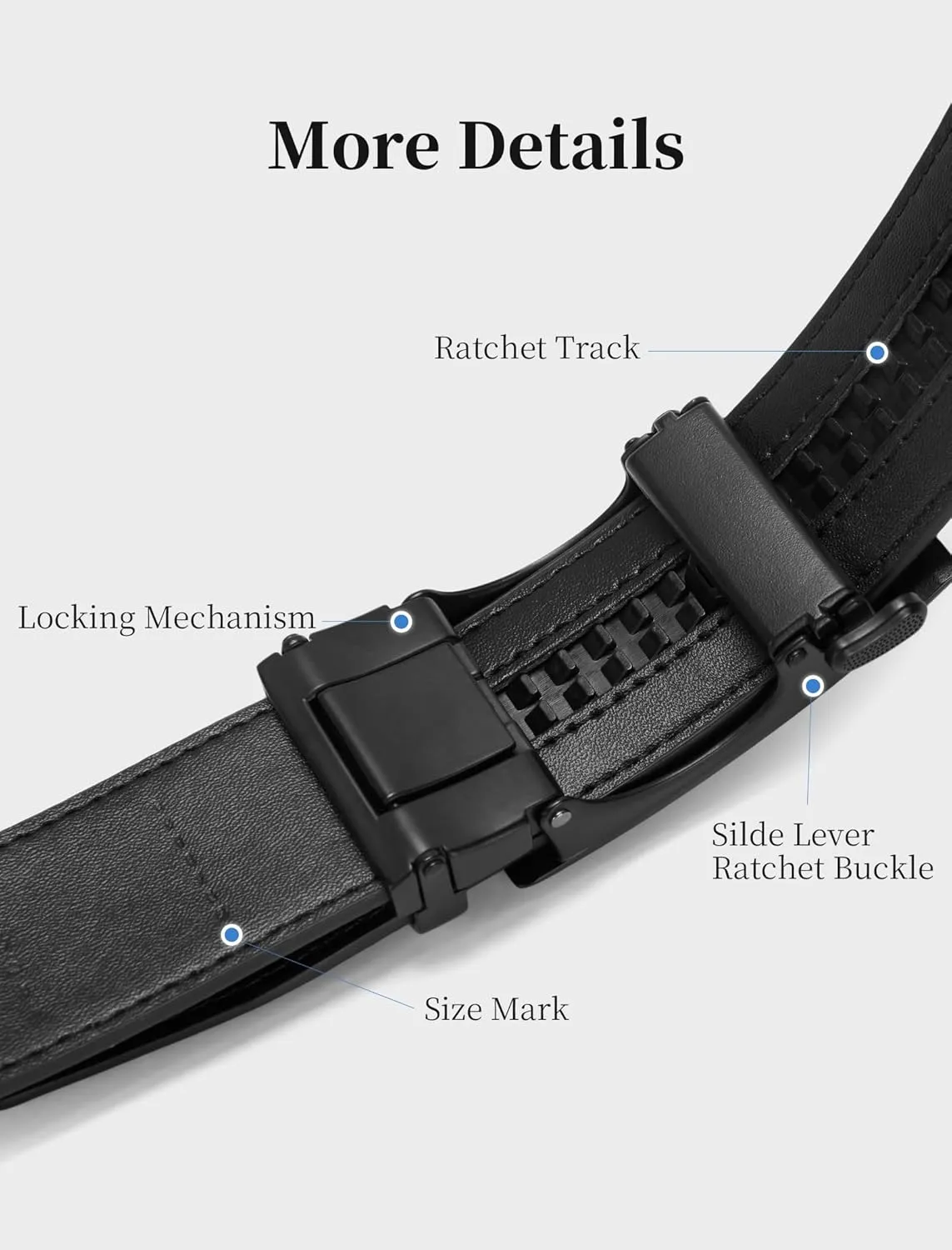 Mens Belt,Ratchet Belts for Men Leather 1 3/8'' Adjustable for Dress Jeans,Comfort Trim to Fit