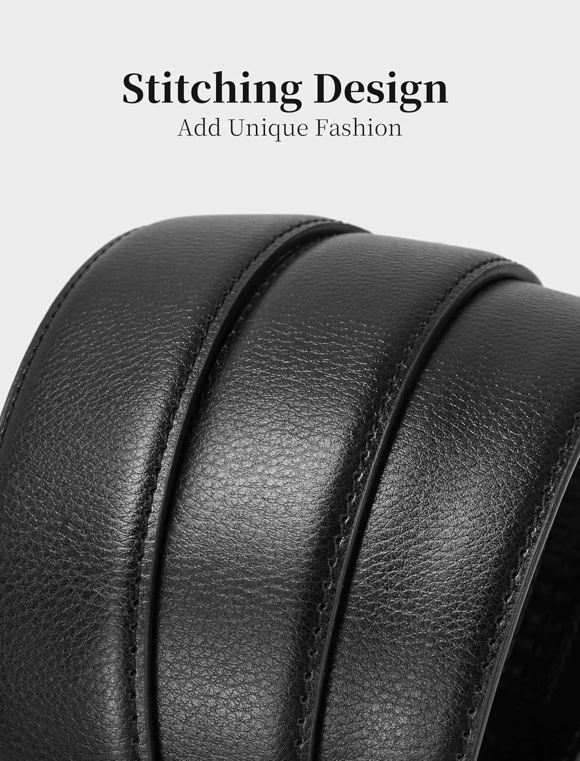Mens Belt,Ratchet Belts for Men Leather 1 3/8'' Adjustable for Dress Jeans,Comfort Trim to Fit