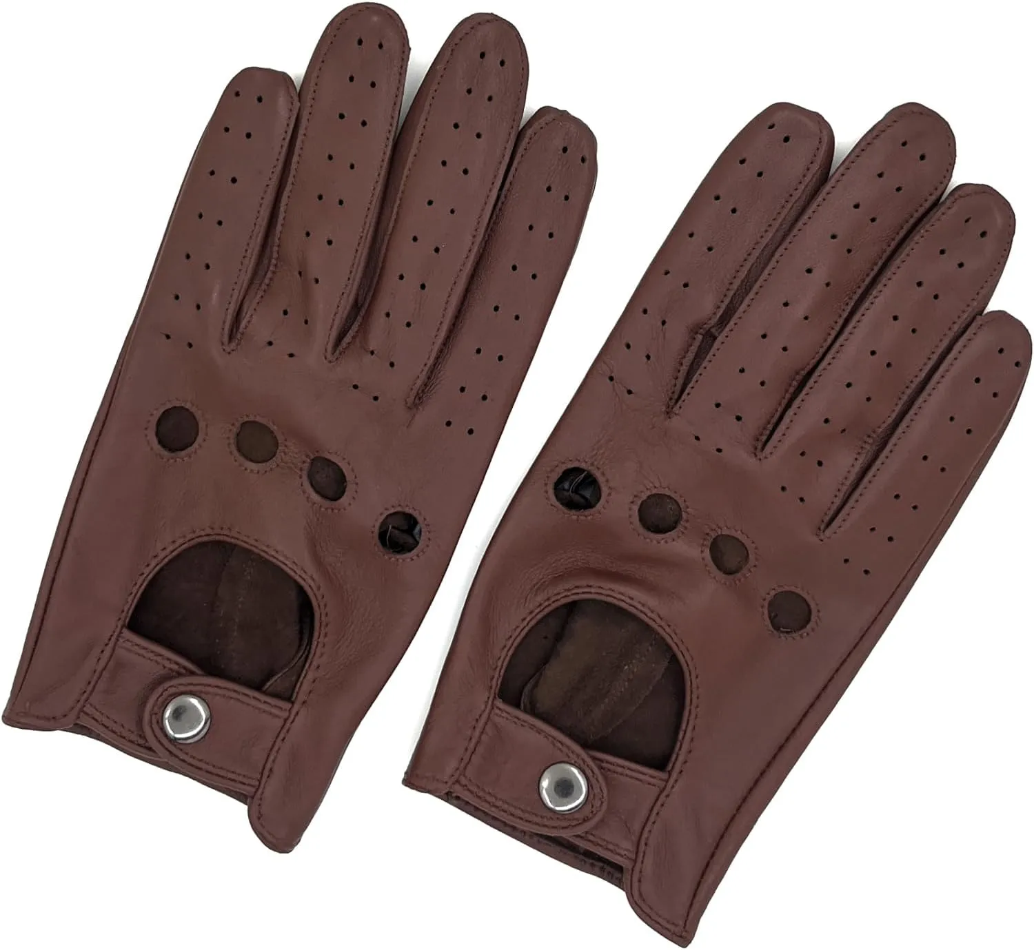 Mens Genuine Lambskin Leather Driving Gloves Unlined, Touchscreen
