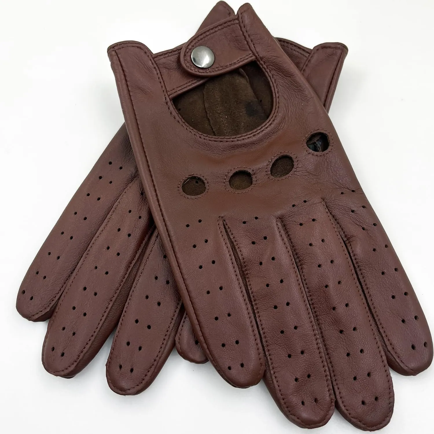 Mens Genuine Lambskin Leather Driving Gloves Unlined, Touchscreen