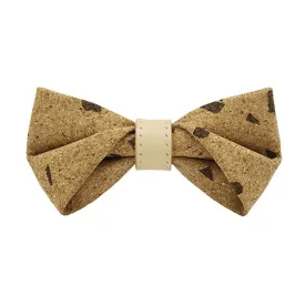 Men's Nature Wood Print Leather Loop Bow Tie