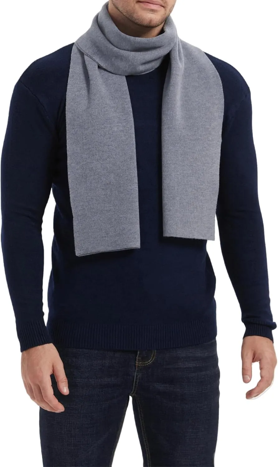 Mens Winter Scarf Soft Warm Long Cashmere Scarf Long Stylish Solid Color Scarves for Men