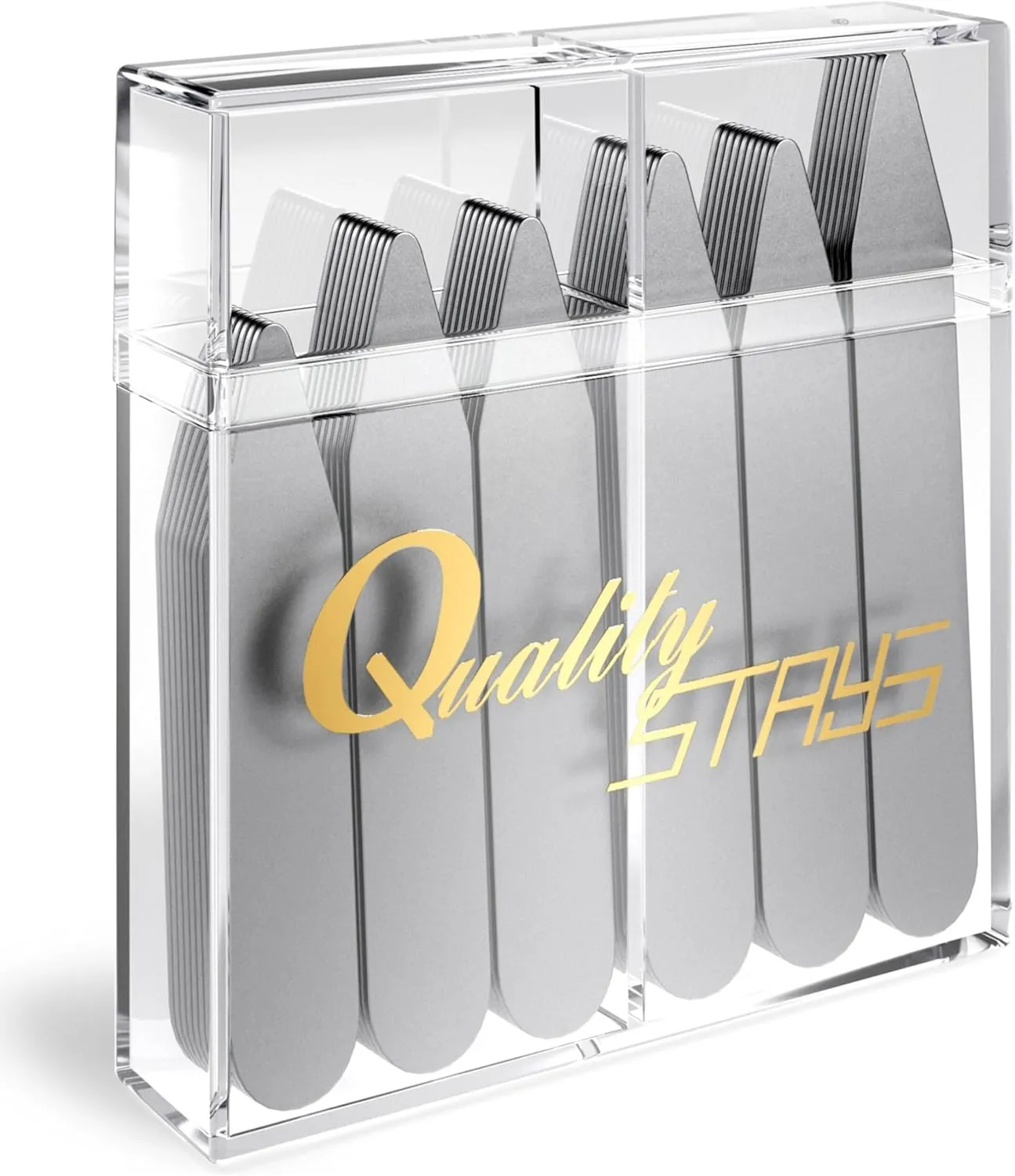 Metal Collar Stays for Men  Premium 52 Piece Set in 4 Sizes for Crisp Dress Shirt Collars