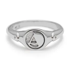 Monogrammed Signet Ring - Sterling Silver