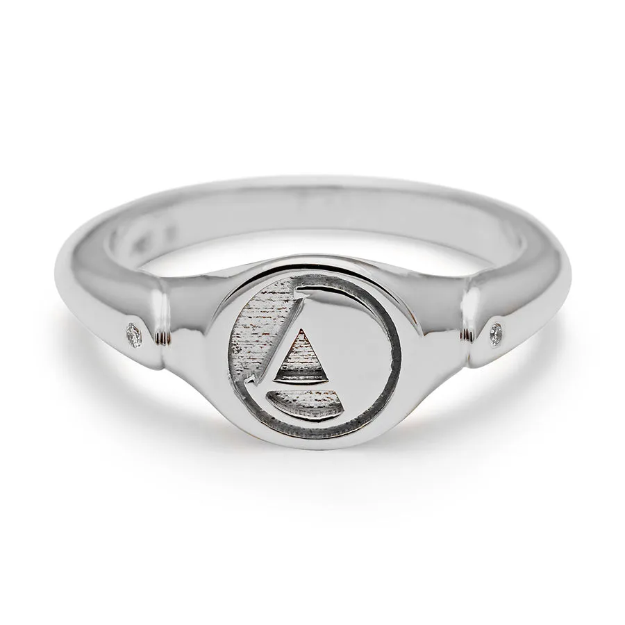 Monogrammed Signet Ring - Sterling Silver