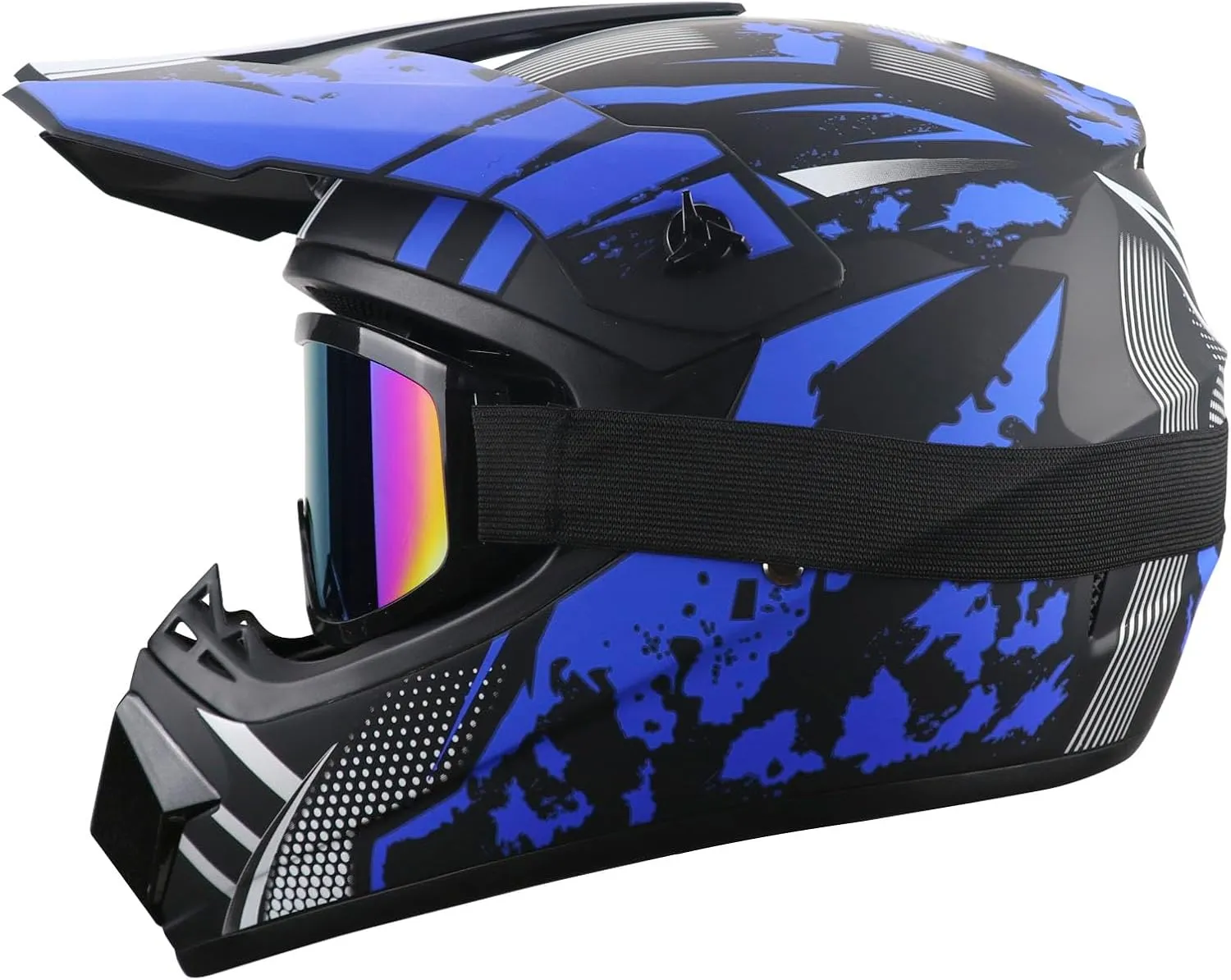Motorcycle Dirt Bike Helmet Full Face Motocross Helmets for Outdoor Sports Off Road Racing Mountain Bike Men Women Off-Road Helmet Gloves Goggles for Adult Youth DOT/FMVSS 218 Approve