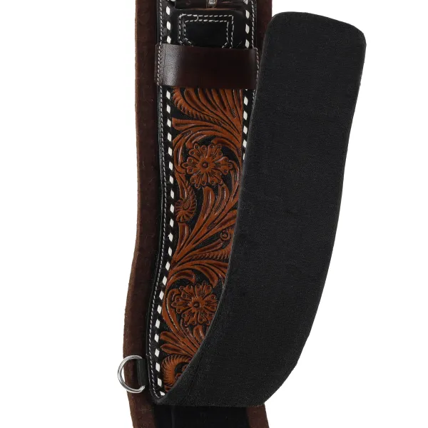 New! Showman Bloomhide Contoured Felt Bottom Girth with Velcro Stick and Peel