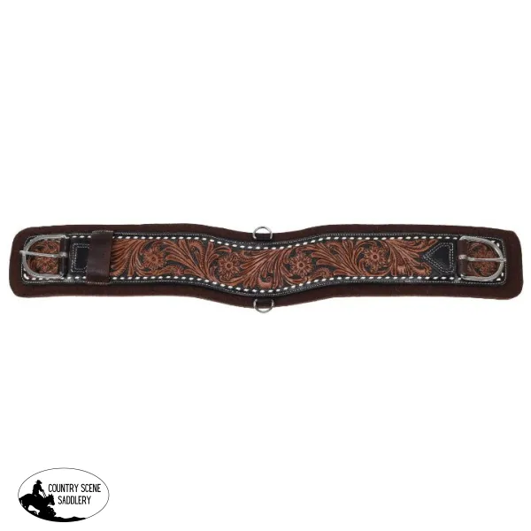 New! Showman Bloomhide Contoured Felt Bottom Girth with Velcro Stick and Peel