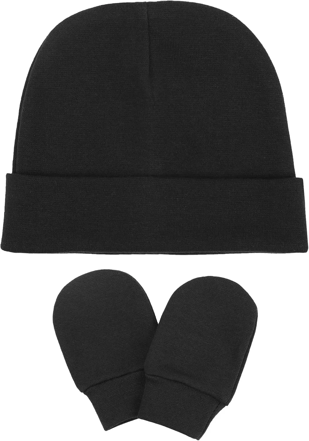 Newborn Baby Hats and Mittens Set Infant Beanie Cap Toddler Gloves Newborn Hospital Hats for Baby Boy Girl Kid 0-6 Months