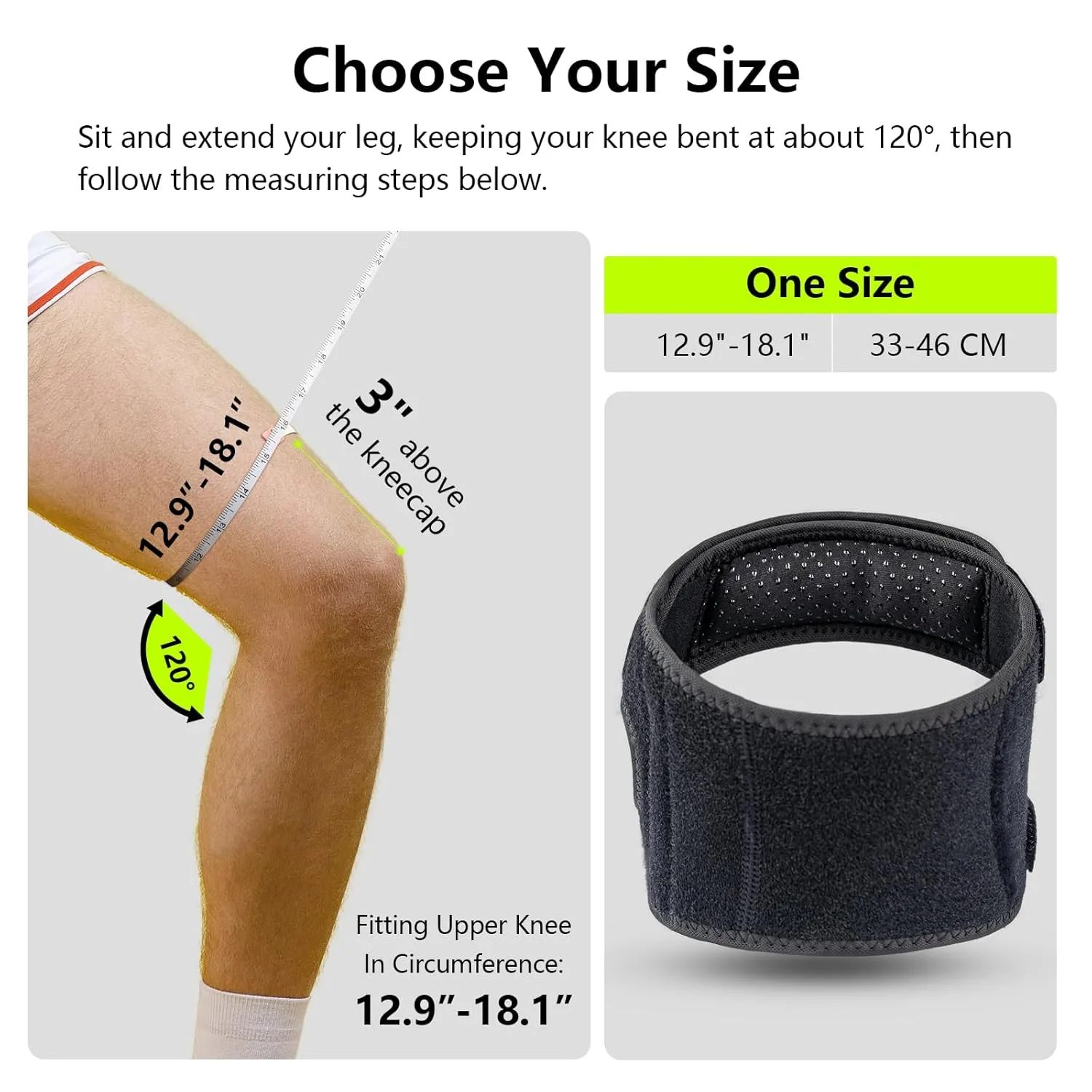 Patella Knee Brace with Side Stabilizers for Men & Women, Adjustable Patellar Tendon Support Strap for Knee Pain, Knee Strap for Running, Meniscus Tear, Arthritis, Tendonitis, Injury Recovery (Black, One Size)