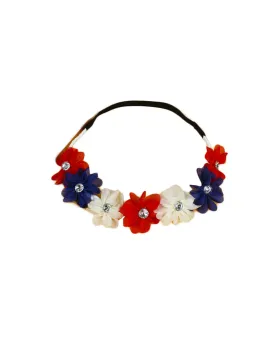 Patriotic Headband Flower Crown Floral Garland Flag Hair Wreath for Women Girls JHN21 (Floral Headband A)