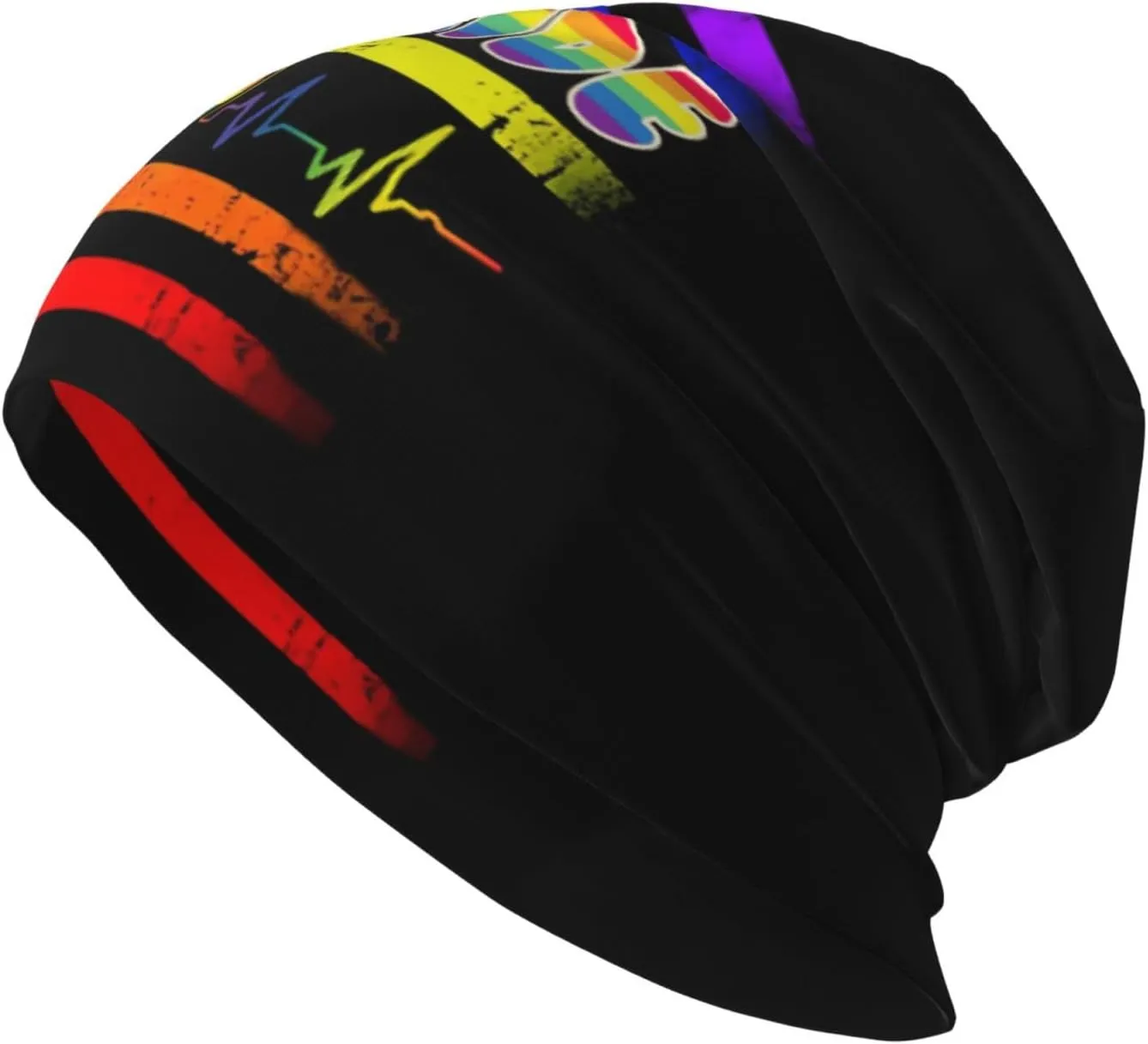 Rainbow Pride Hat,Chemo Headwear for Women for Slouchy Beanie Hat Skull Cap Cancer Headwear Accessories for Women