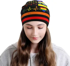 Rainbow Pride Hat,Chemo Headwear for Women for Slouchy Beanie Hat Skull Cap Cancer Headwear Accessories for Women