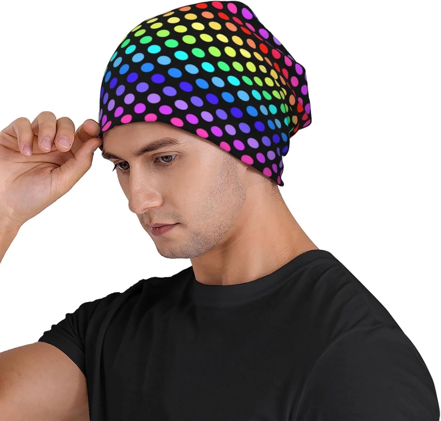 Rainbow Pride Hat,Chemo Headwear for Women for Slouchy Beanie Hat Skull Cap Cancer Headwear Accessories for Women