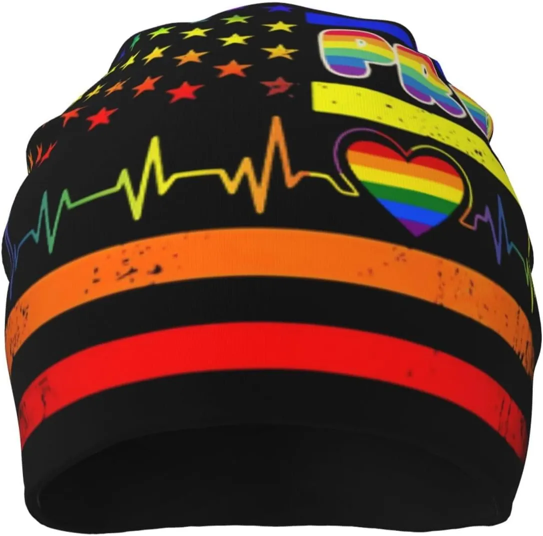 Rainbow Pride Hat,Chemo Headwear for Women for Slouchy Beanie Hat Skull Cap Cancer Headwear Accessories for Women