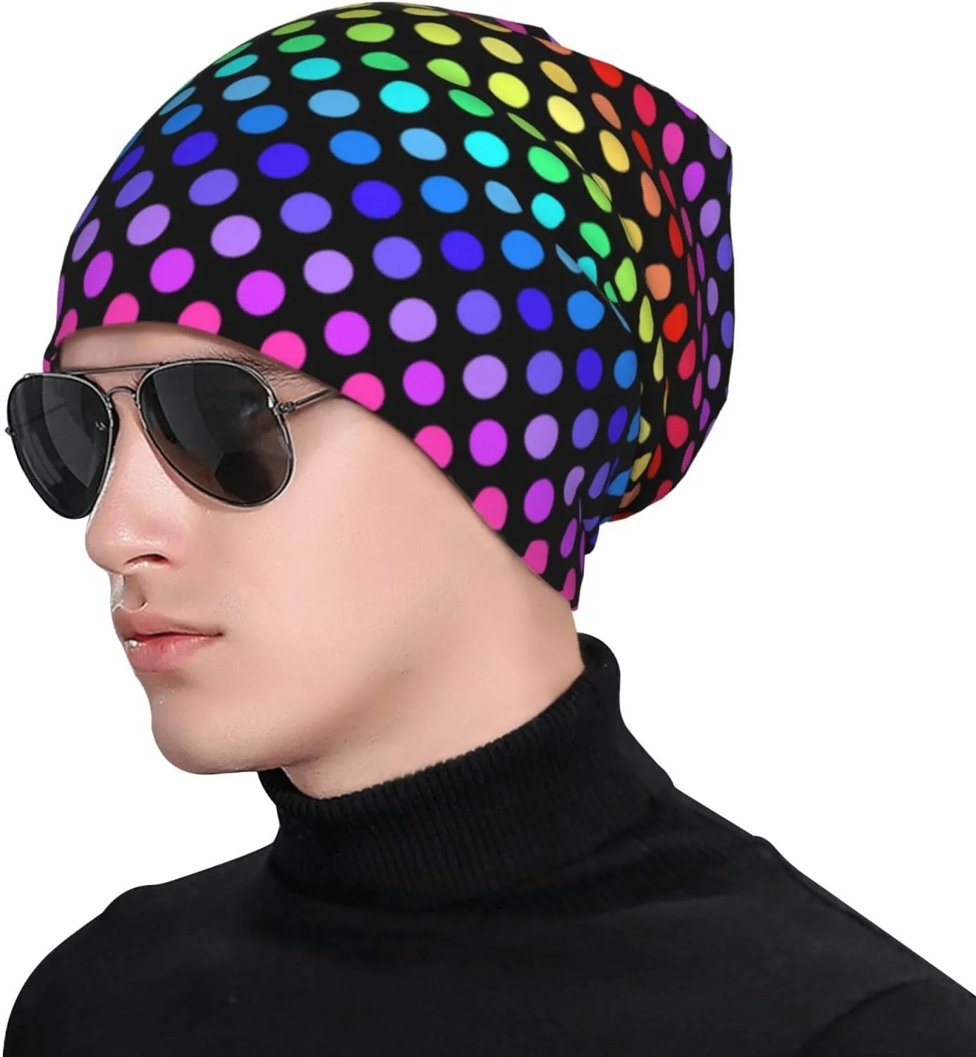 Rainbow Pride Hat,Chemo Headwear for Women for Slouchy Beanie Hat Skull Cap Cancer Headwear Accessories for Women