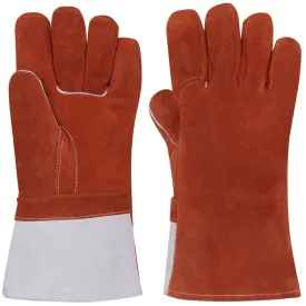 Ranpro High Heat Leather Gloves - Foam Lined for Heat Resistance, Durable Industrial Safety Protection, High Visibility, Ideal for Extreme Temperatures