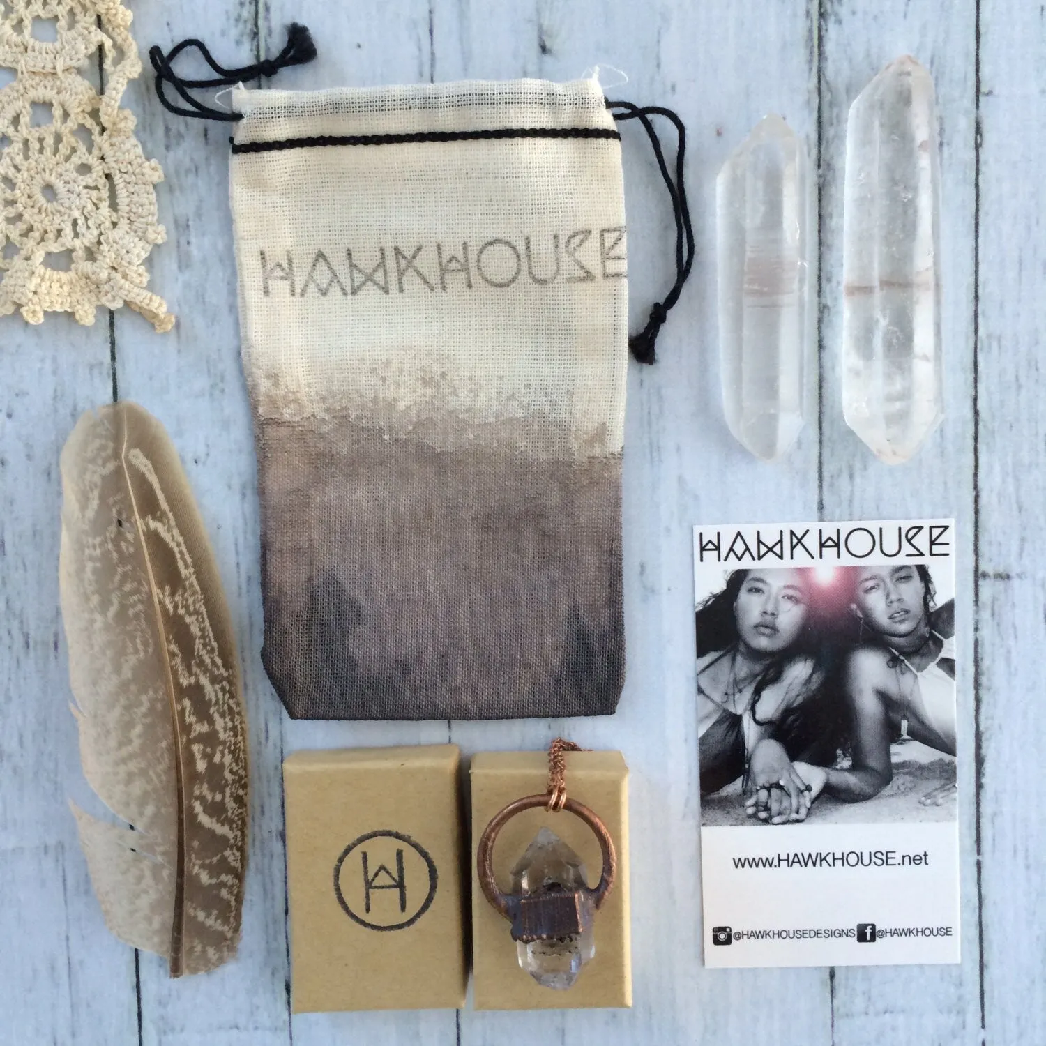 Raw crystal hair pin | Herkimer diamond hair pin
