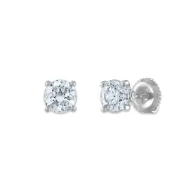 Red Hot Deal   1-1/2 CTW Lab Grown Diamond Stud Solitaire Earrings in 14KT White Gold