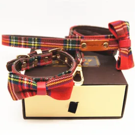 Red Plaid Bowknot Small Pet Collar