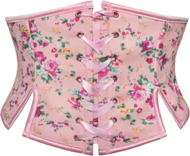 Scarlet Darkness Renaissance Corset Belts for Women Floral Lace Up Boned Waist Belt with Zip