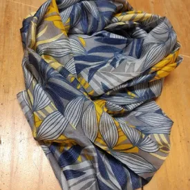 SILK SCARF LEAFY PALM