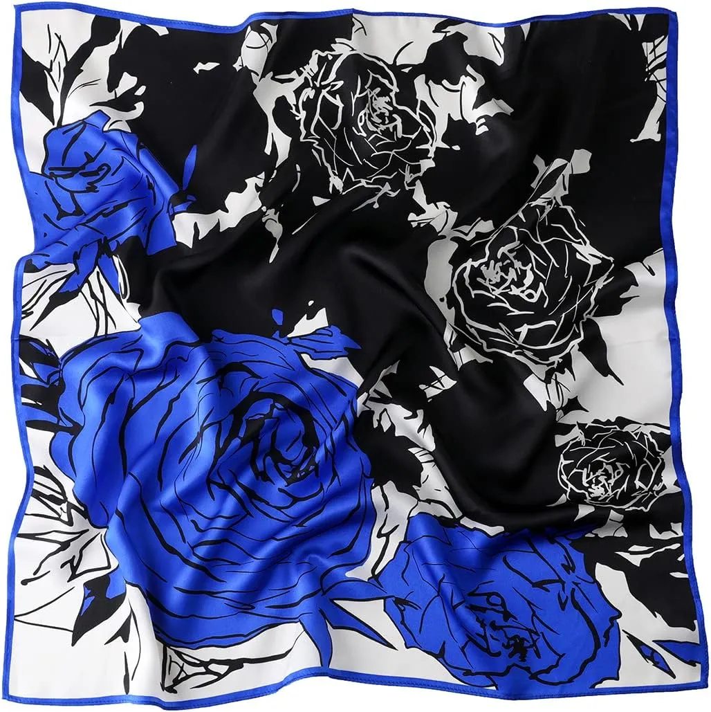 STARWHISPER 100% Pure Mulberry Silk Square Scarf-27''x27 Lightweight Hair Scarves Headscarf Night Sleeping with Gift Packed