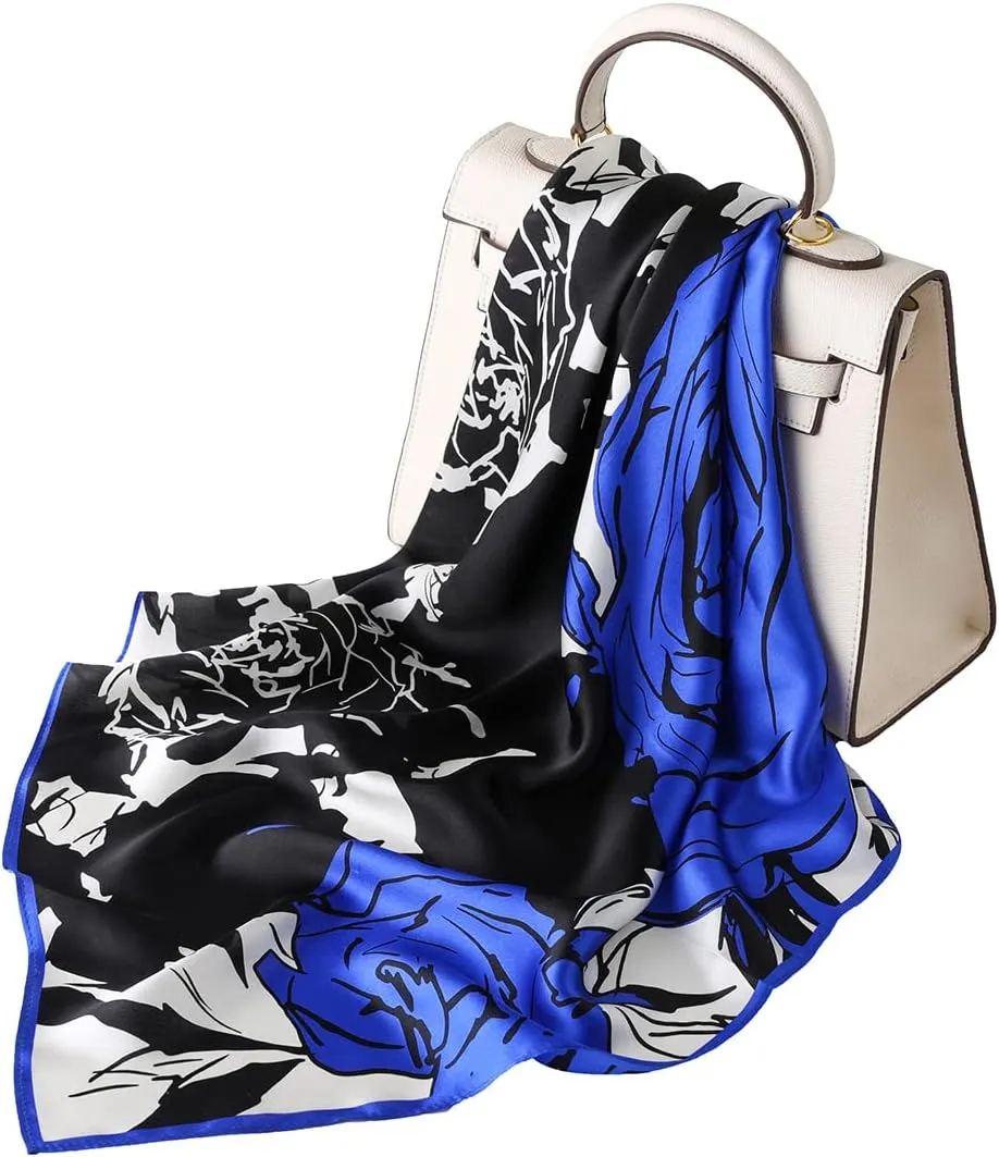 STARWHISPER 100% Pure Mulberry Silk Square Scarf-27''x27 Lightweight Hair Scarves Headscarf Night Sleeping with Gift Packed