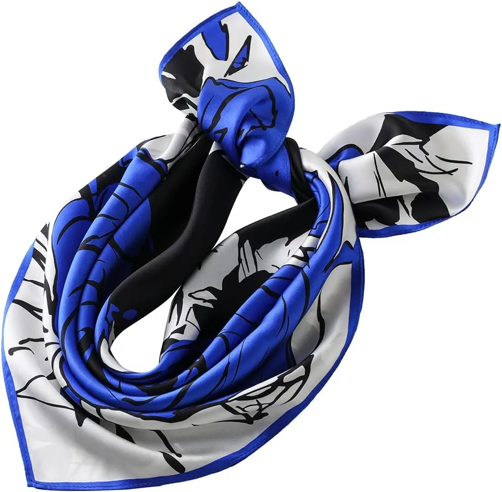 STARWHISPER 100% Pure Mulberry Silk Square Scarf-27''x27 Lightweight Hair Scarves Headscarf Night Sleeping with Gift Packed