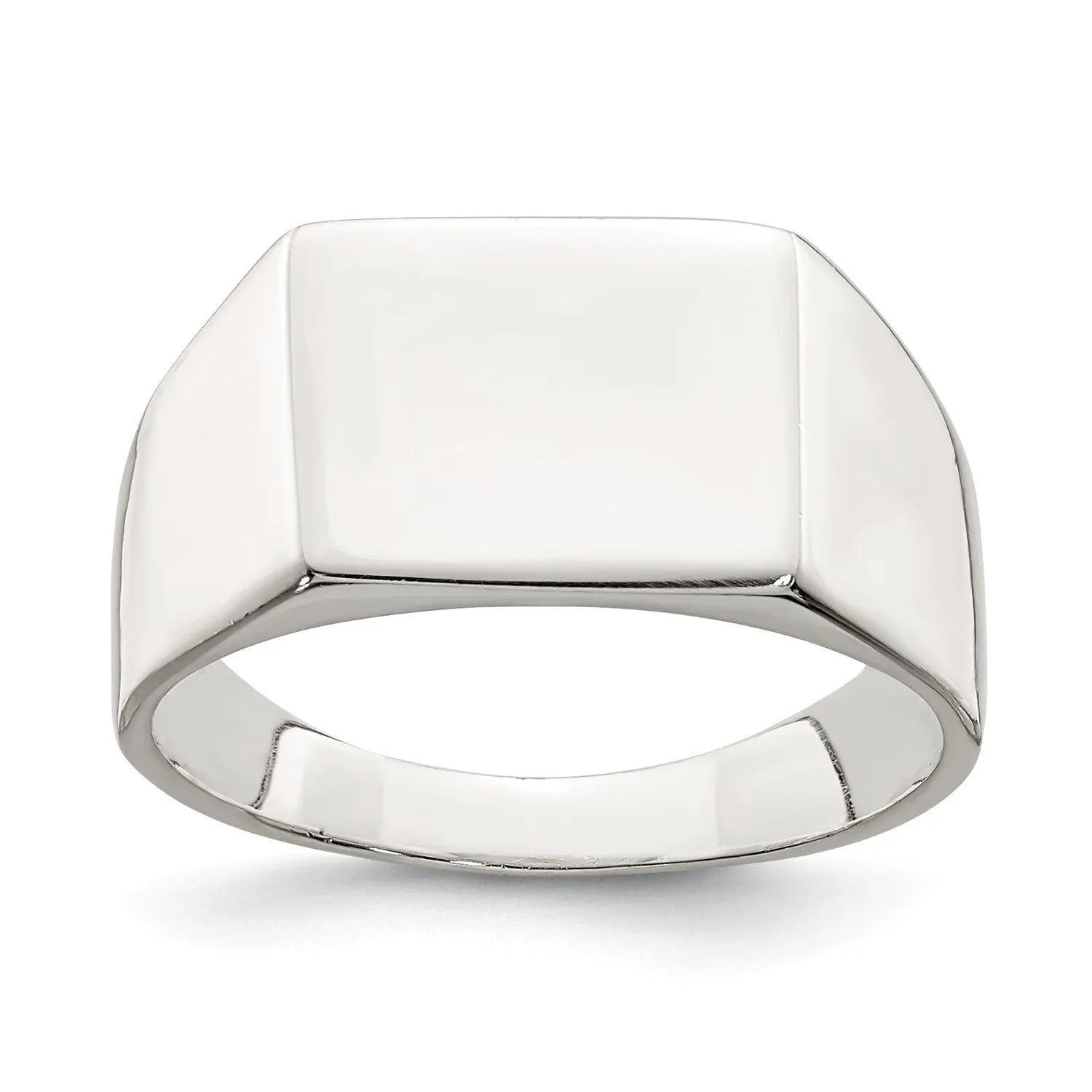 Sterling Silver 9X11MM Closed Back Signet Ring; Size 7