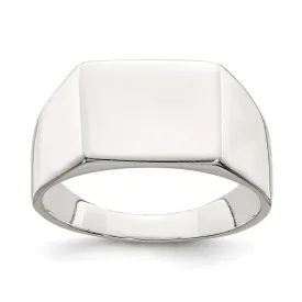 Sterling Silver 9X11MM Closed Back Signet Ring; Size 7